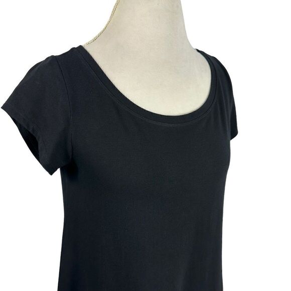 Eileen Fisher The System Women's Black Stretch Shift Shirt Dress S/S Size M - Picture 7 of 8